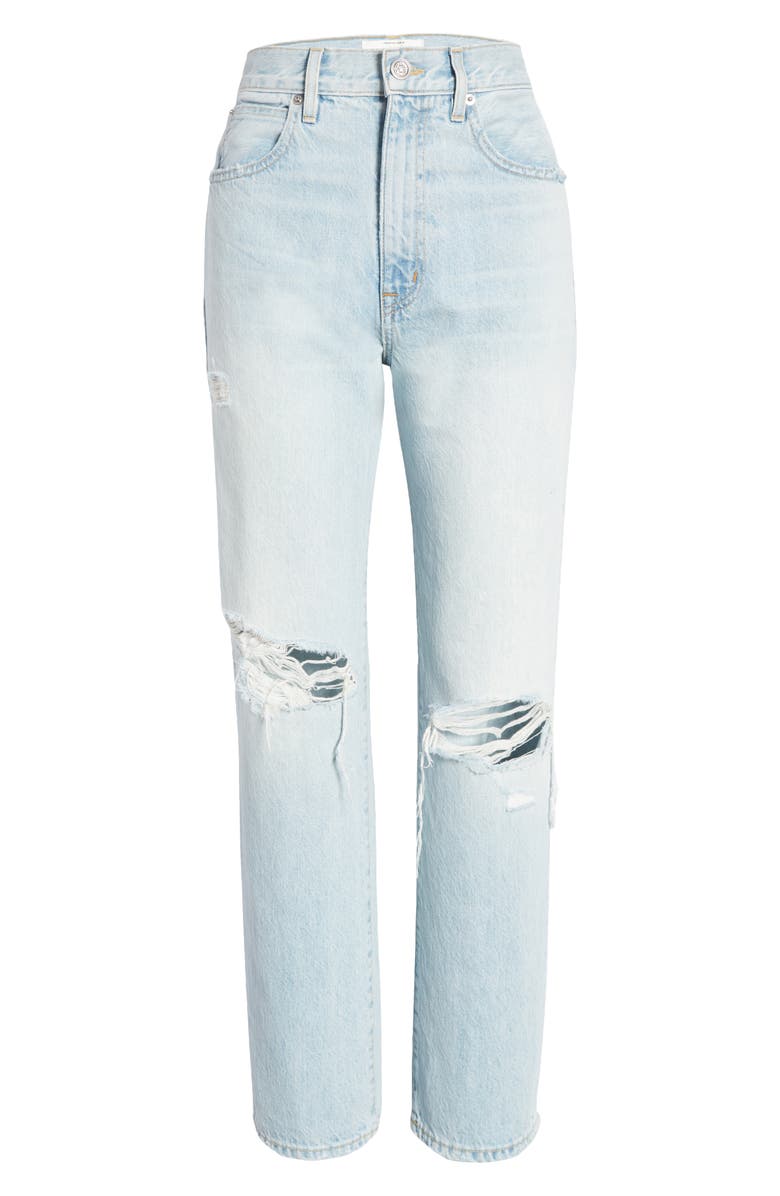 SLVRLAKE London Nonstretch High Waist Ankle Straight Leg Jeans, Alternate, color, 