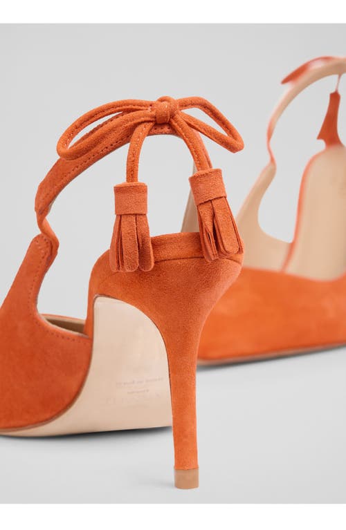 Lk Bennett Cary Slingback Pointed Toe Pump In Orange