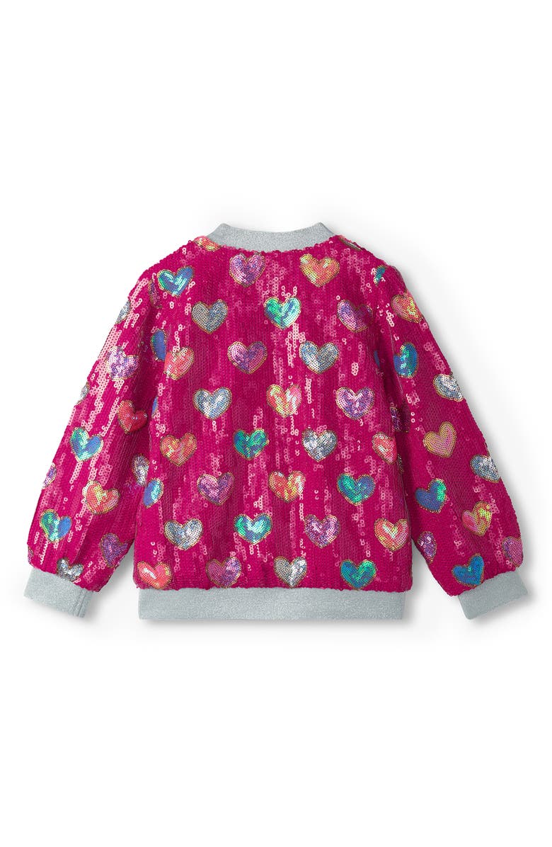 Hatley Kids' Sequin Hearts Bomber Jacket, Alternate, color, Pink