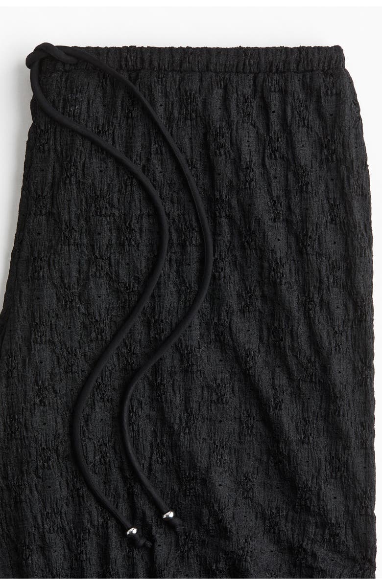 H&M Lace-look Drawstring Trousers, Alternate, color, Black