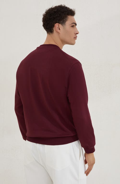 Brunello Cucinelli Maroon Techno Cotton Sweatshirt In Purple
