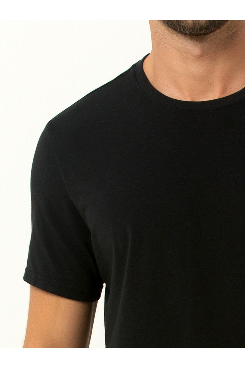 Cotton Modal Crew Neck T-Shirt 3-Pack, Alternate, color, Black