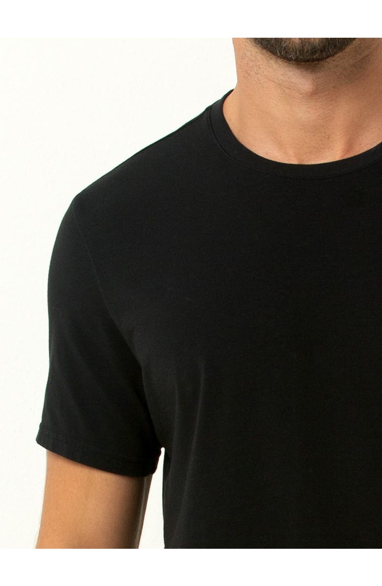 Single Stitch Cotton Modal Crew Neck T-Shirt 3-Pack, Alternate, color, Black