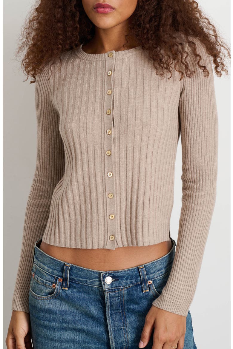 Rib Cardigan, Main, color, PUMICE