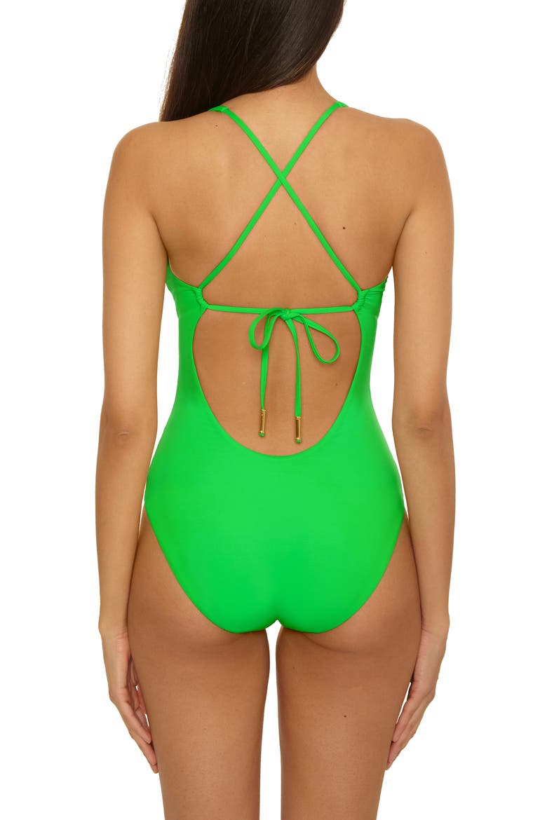 Corset Back One-Piece Swimsuit, Alternate, color, MEADOW