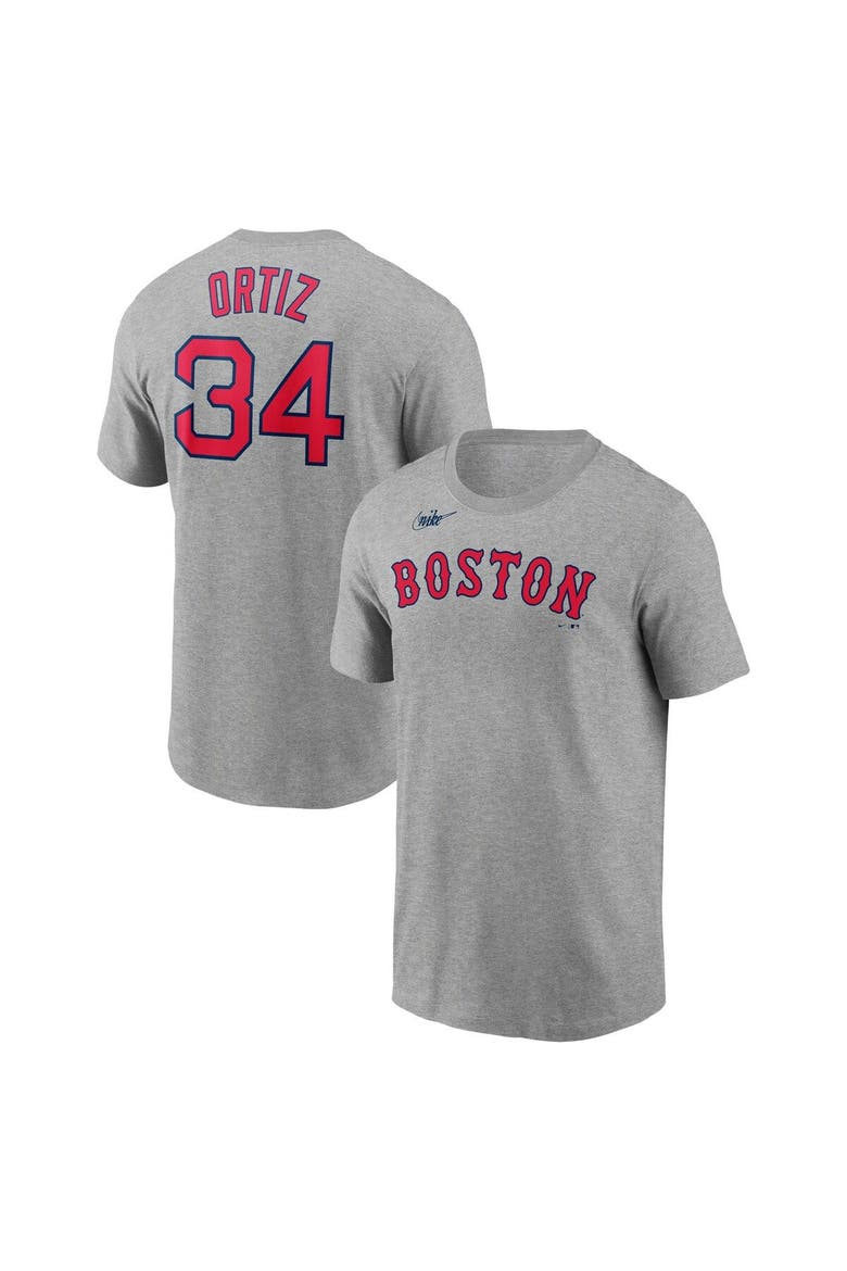 Men's Nike David Ortiz Heather Gray Boston Red Sox Name & Number T-Shirt, Main, color, Gray