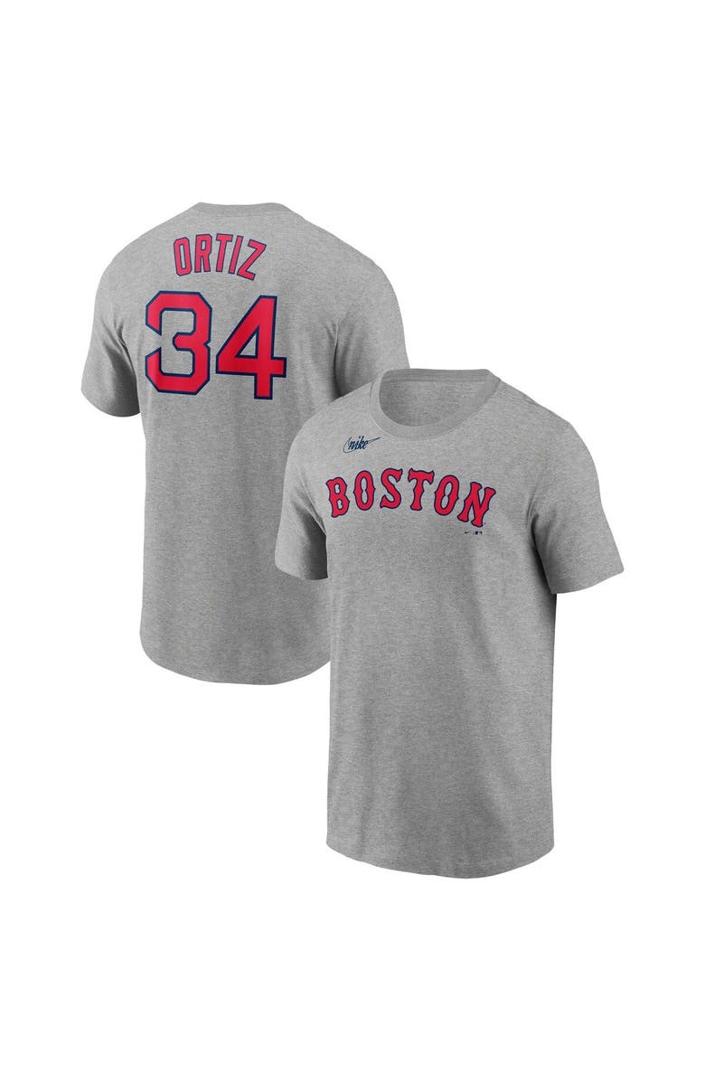 Nike Men's Nike David Ortiz Heather Gray Boston Red Sox Name & Number T-Shirt, Main, color, Gray