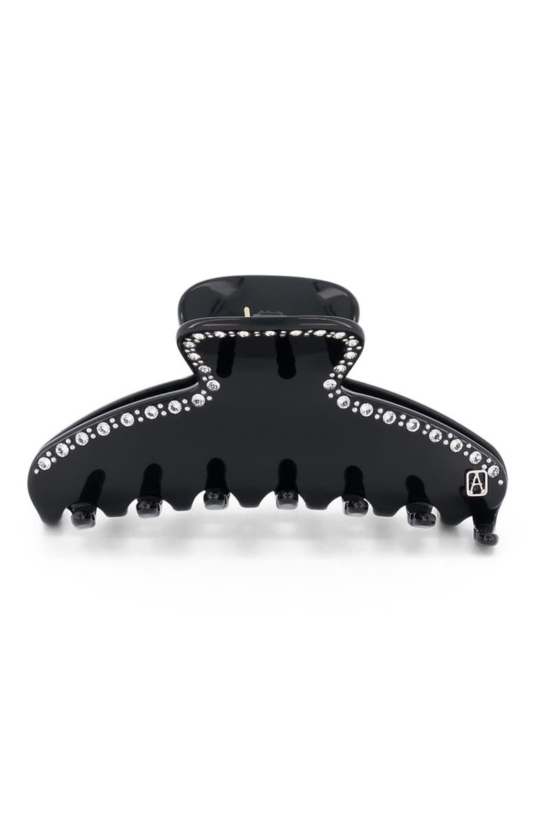 Alexandre de Paris Acetate And Strass Saint Germains Claw Clip, Main, color, Black