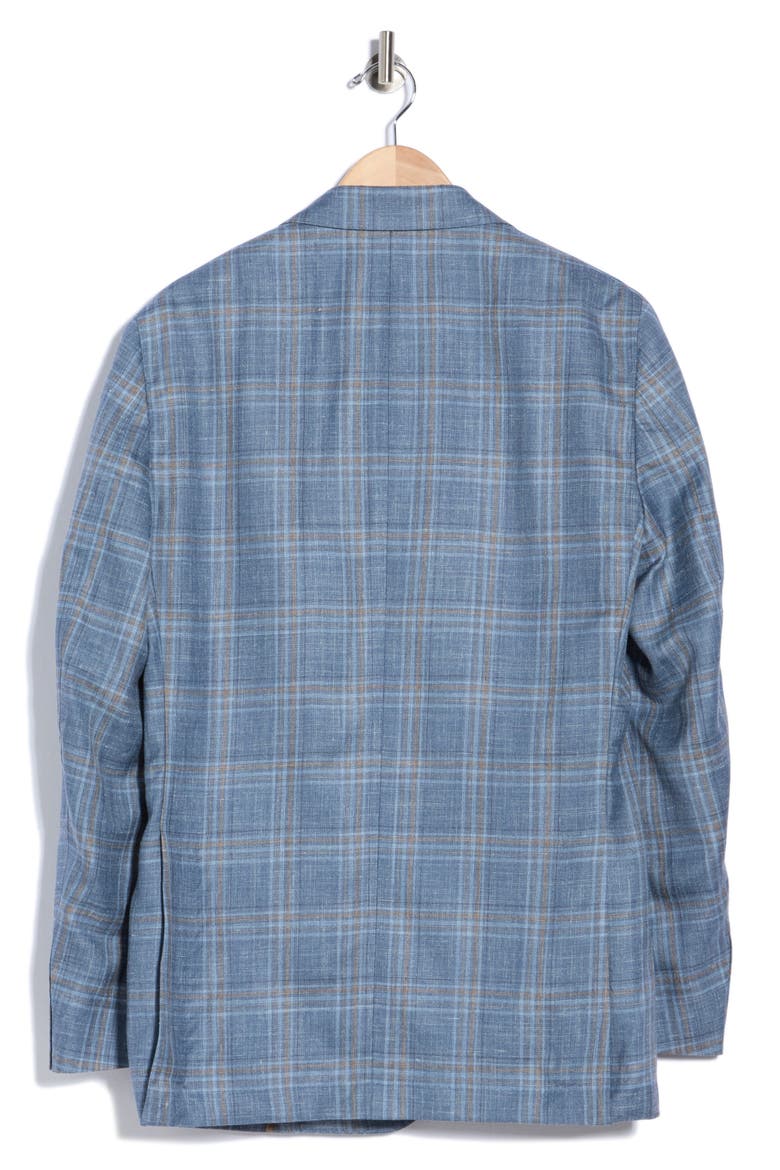 Hertford Plaid Wool, Silk & Linen Sport Coat, Alternate, color, STORM