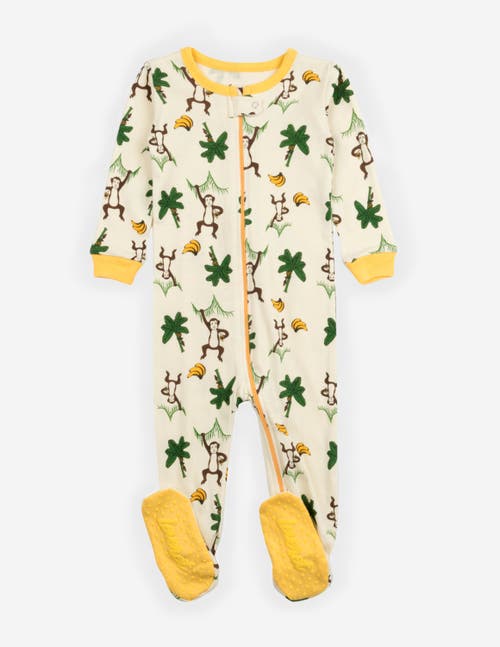 Leveret Footed Printed Cotton Pajamas, Animal, Holiday & Fun Prints In Yellow