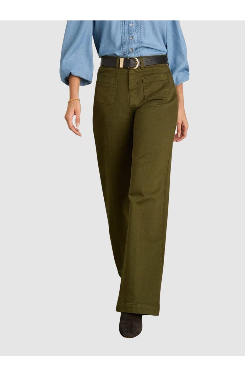 Baukjen Robyn Denim Wide-Leg Stretch Jeans, Main, color, Dark Olive