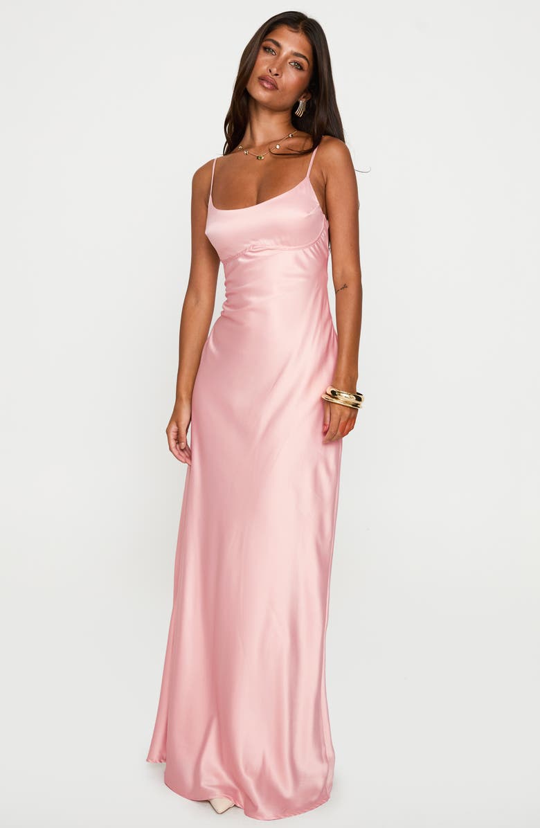 Princess Polly Ravia Satin Maxi Slipdress, Alternate, color, Pink