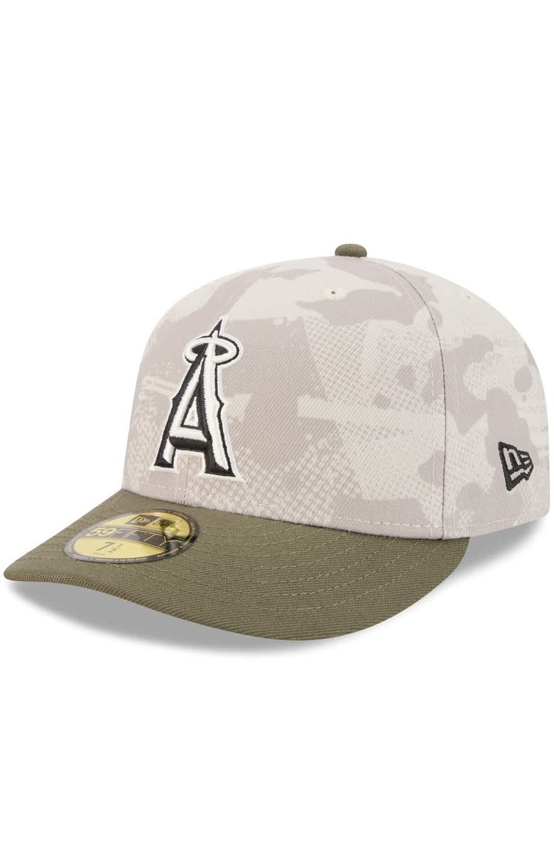 New Era Men's New Era Light Beige/Olive Los Angeles Angels 2025 Armed Forces Day 59FIFTY Fitted Hat, Alternate, color, Light Beige