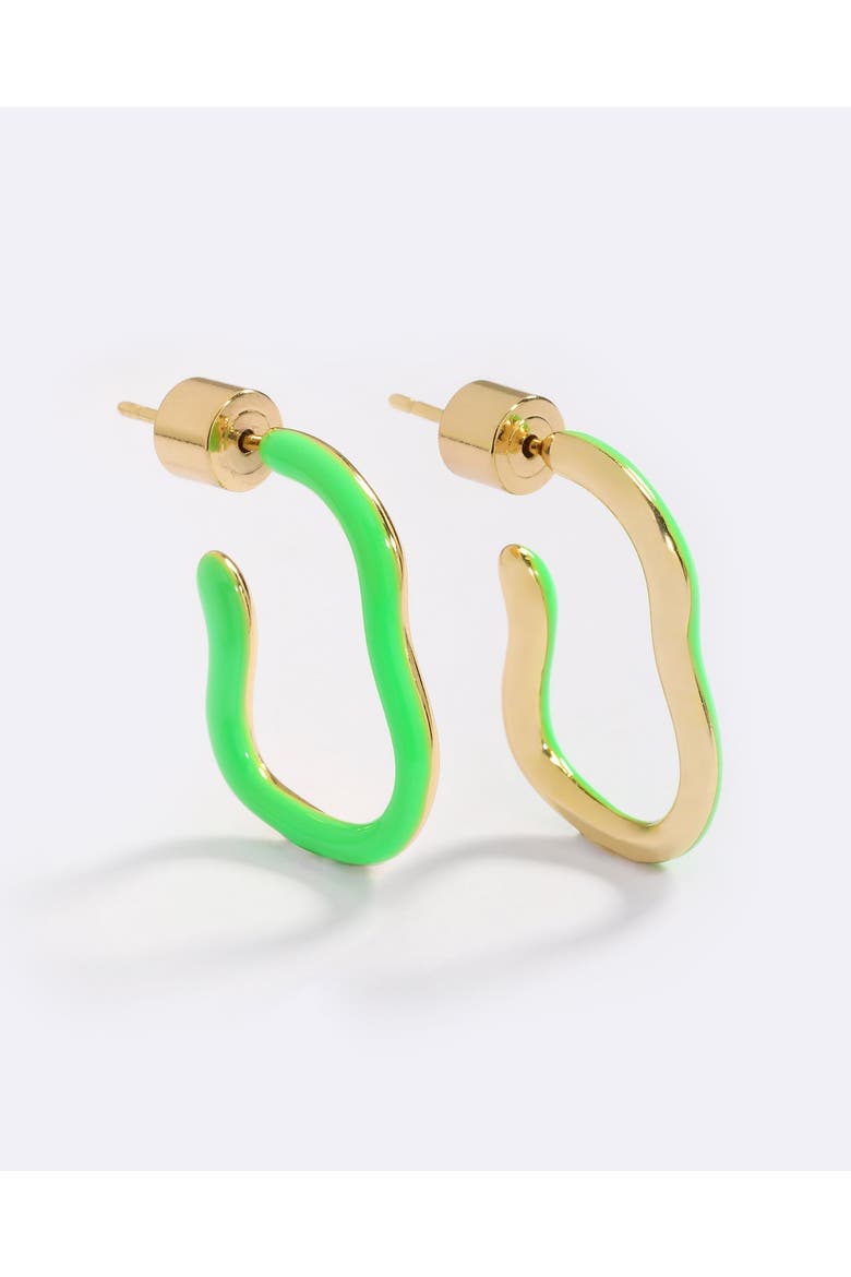 Baby Obsession Enamel Hoops, Alternate, color, Green Glo