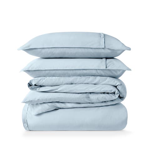 100% Organic Cotton Percale Duvet Cover and Sham Set