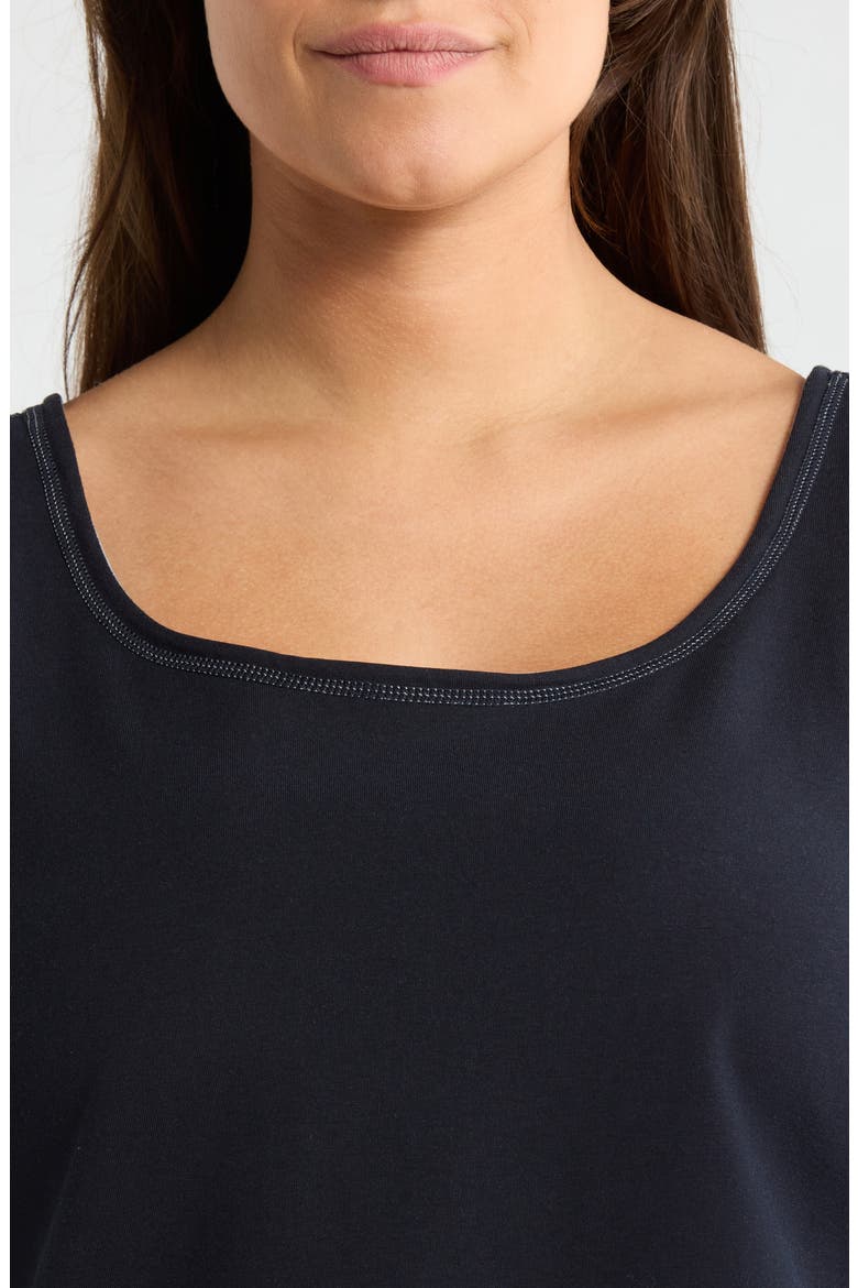 Reversible Essential Stretch Cotton Tank, Alternate, color, TRUE NAVY/ GREY MELANGE