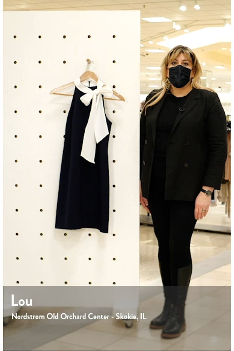 Signature Bow Neck Stretch Crepe Sheath Dress video