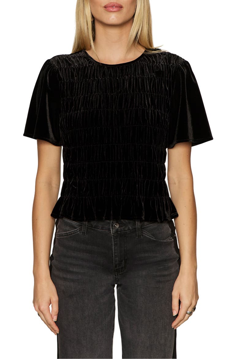 We Belong Together Velvet Top, Main, color, BLACK