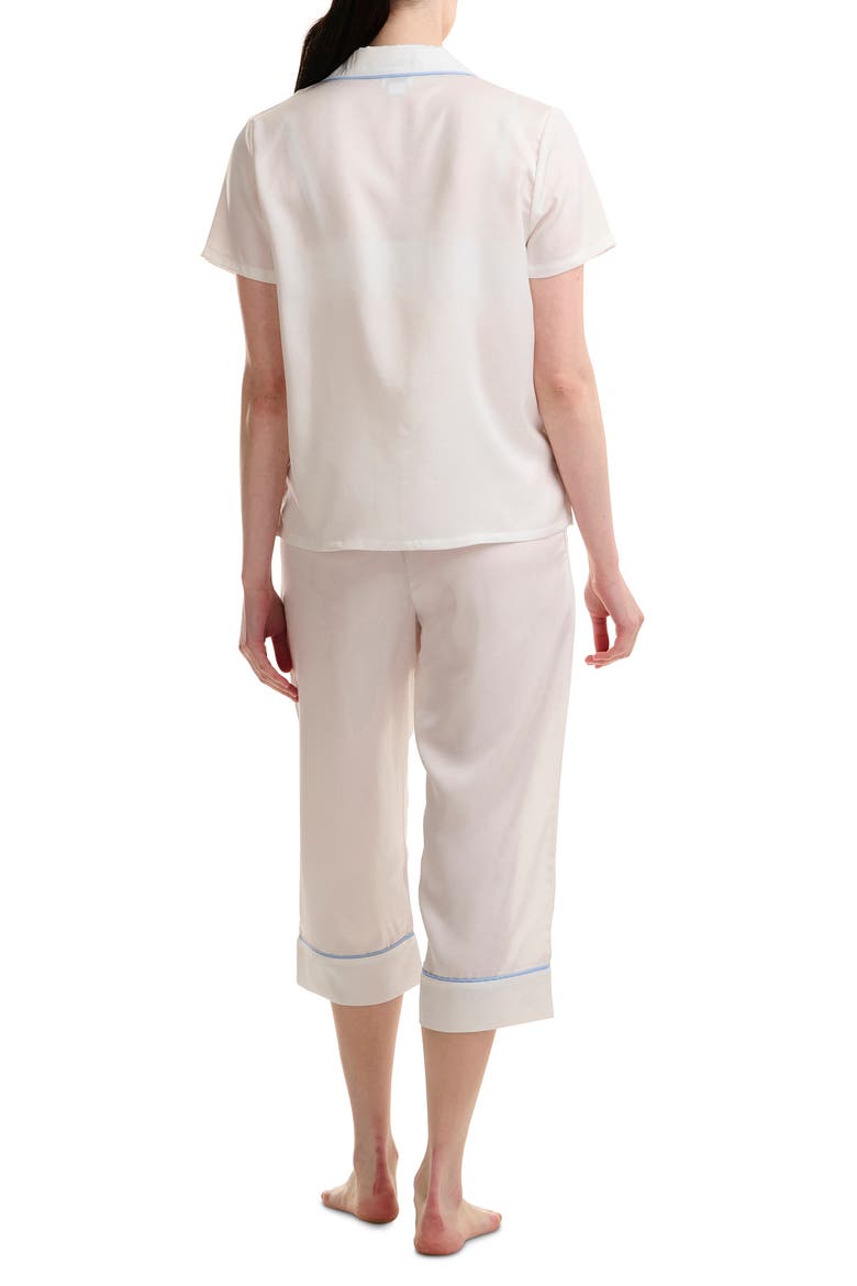 Satin Crop Pajamas, Alternate, color, BRIGHT WHITE