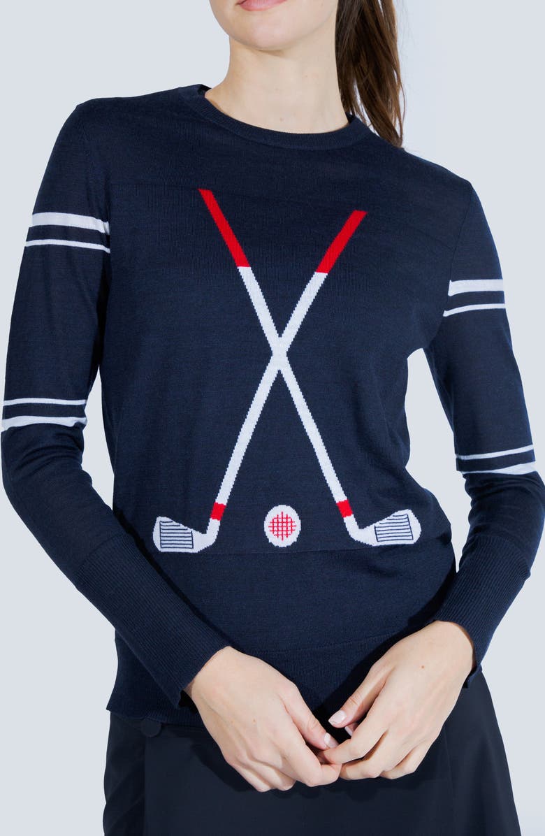 L'ETOILE SPORT CLUB SWEATER 1, Main, color, Navy