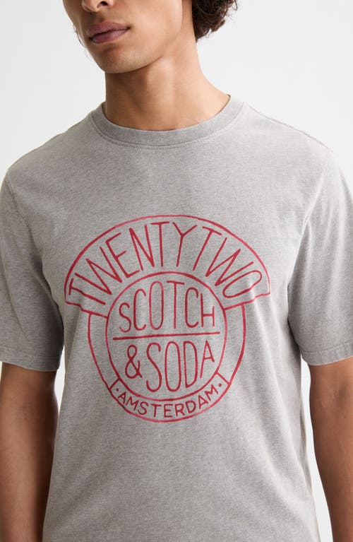 Scotch & Soda Denim Artwork Graphic T-shirt In Gray