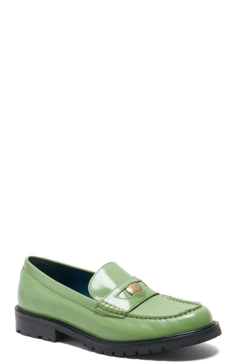 Free People Liv Penny Loafer, Main, color, Green Apple