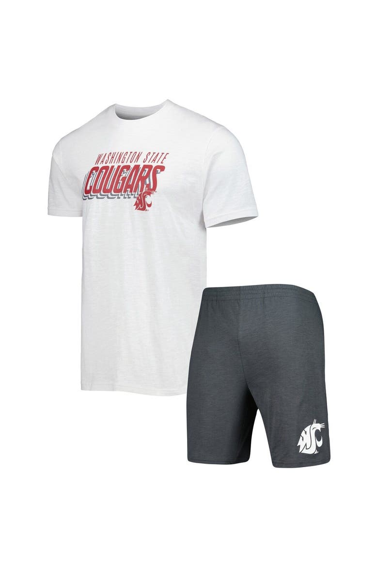 Men's Concepts Sport Charcoal/White Washington State Cougars Downfield T-Shirt & Shorts Set, Alternate, color, Charcoal