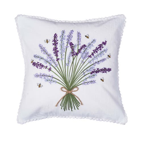C & F Home C&f Home Lavender Bouquet Embroidered Throw Pillow, 18" X 18" In Purple