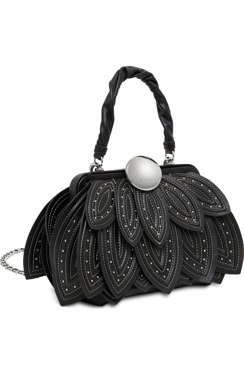 AIMEE Petal Top Handle Bag, Alternate, color, Black Studded