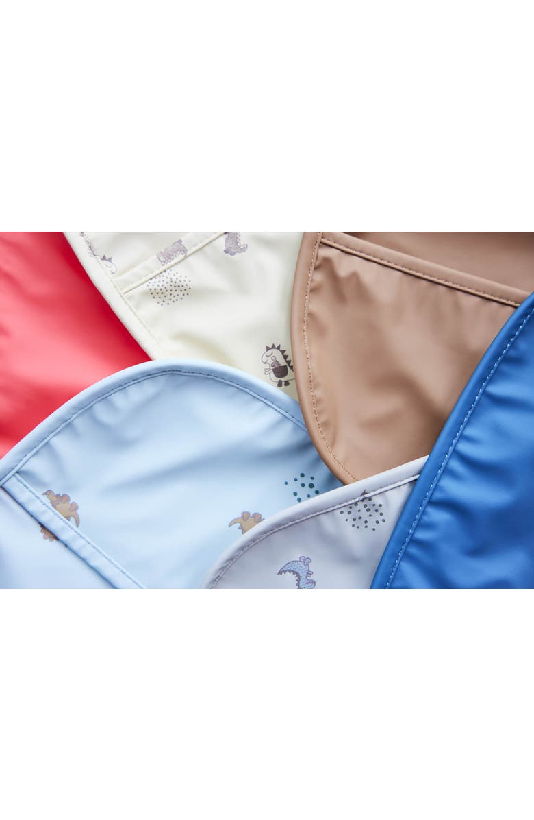 OYOY Dino Bib Set, Alternate, color, Dusty Green And Caramel