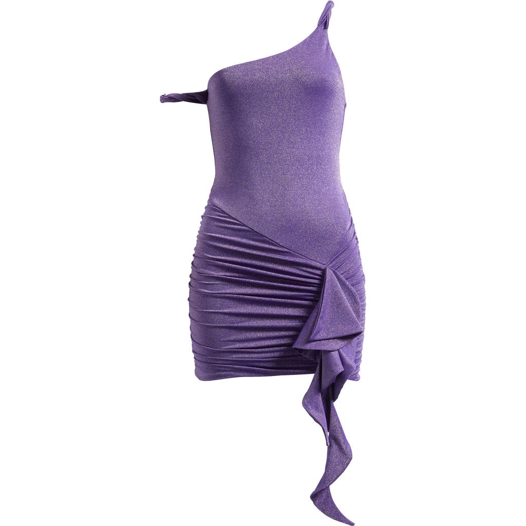 Afrm Shelby Metallic Body-con Minidress In Blue