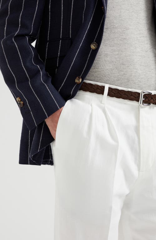 Brunello Cucinelli Cotton Corduroy Tailored Trousers In Snow