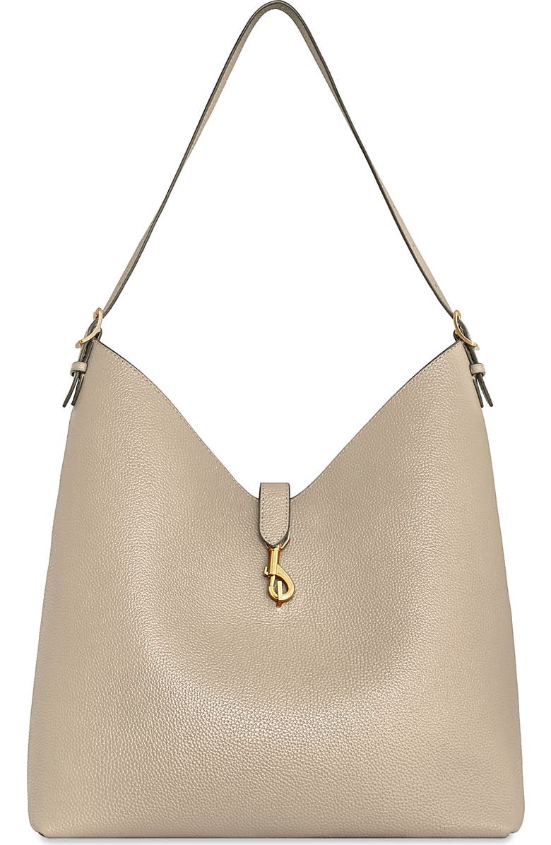 Rebecca Minkoff Megan Leather Hobo Bag, Main, color, Stone