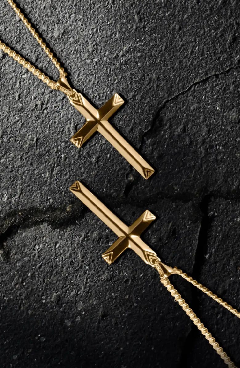 Vincero Men's Cross Pendant Necklace, Alternate, color, 14K Gold