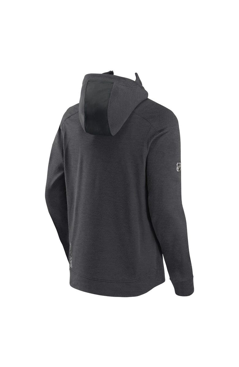 FANATICS Men's Fanatics Branded Heather Charcoal San Jose Sharks Authentic Pro Road Tech Full-Zip Hoodie Jacket, Alternate, color, 