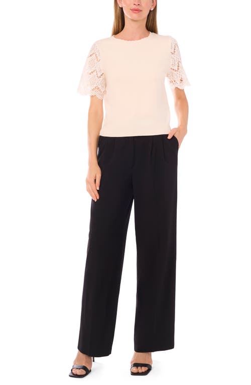 Ted Baker Lace Short Sleeve Sweater In Neutral