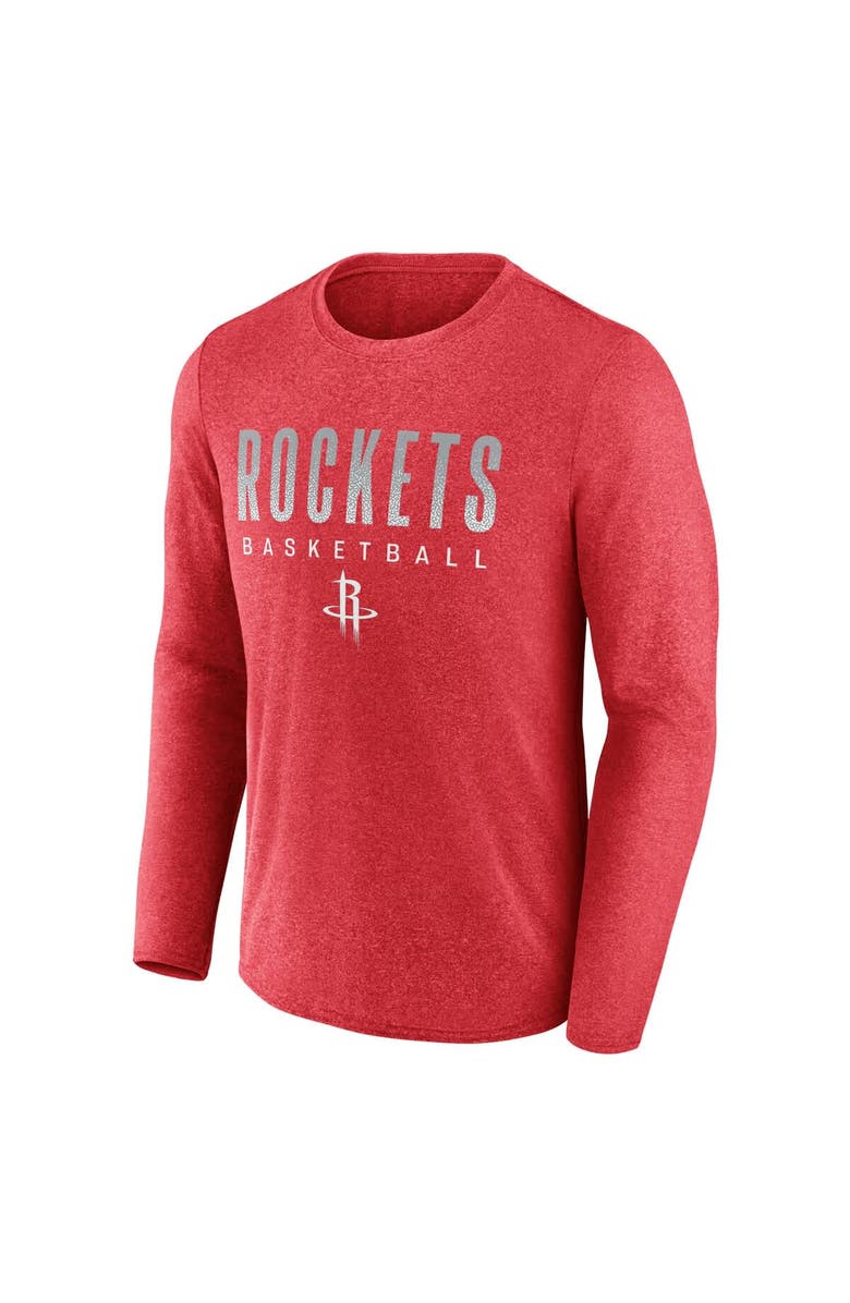 FANATICS Men's Fanatics Heathered Red Houston Rockets Where Legends Play Iconic Practice Long Sleeve T-Shirt, Alternate, color,