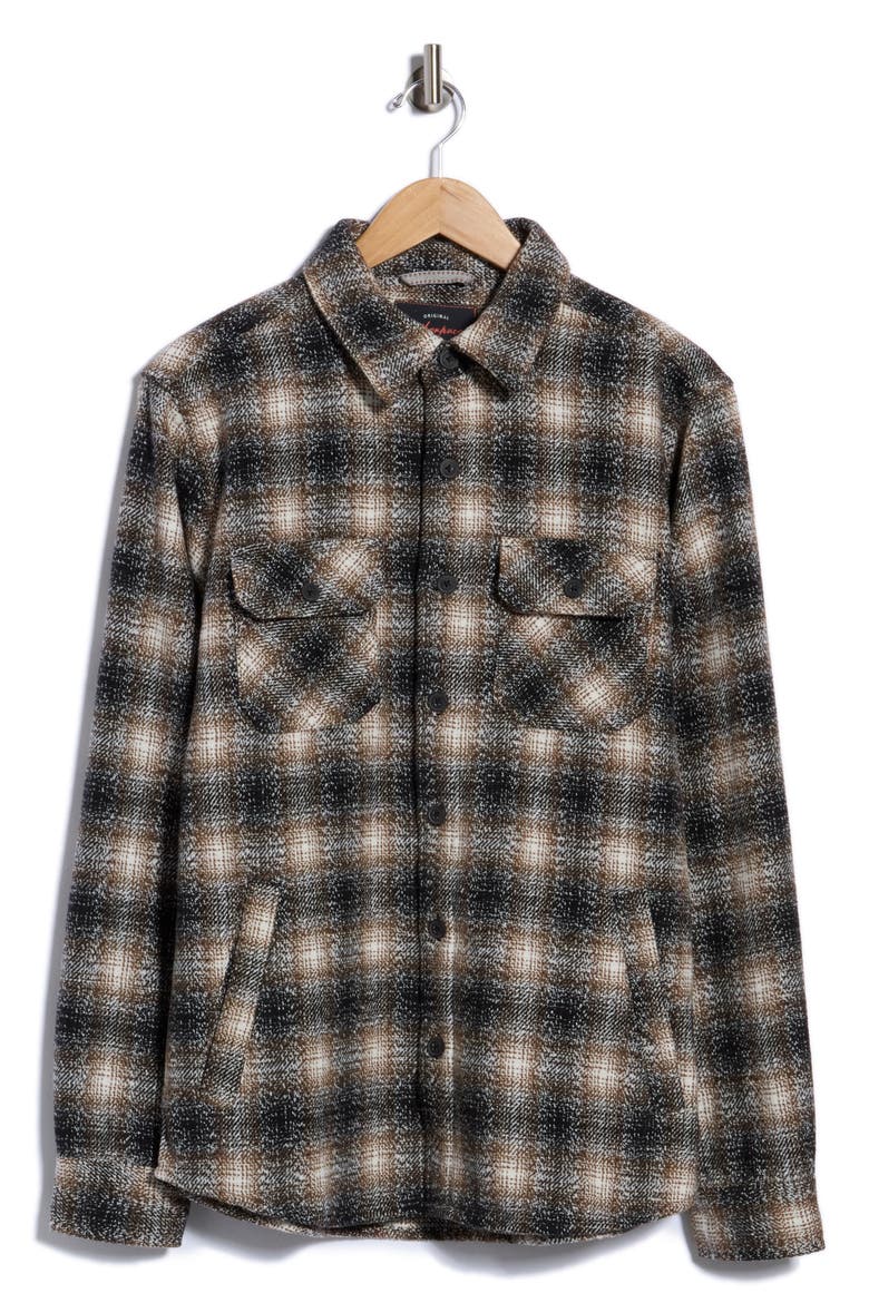Plaid Shirt Jacket, Main, color, MOCHA BLACK