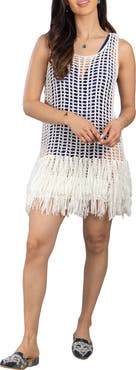 SAACHI Fringe Trim Crochet Topper