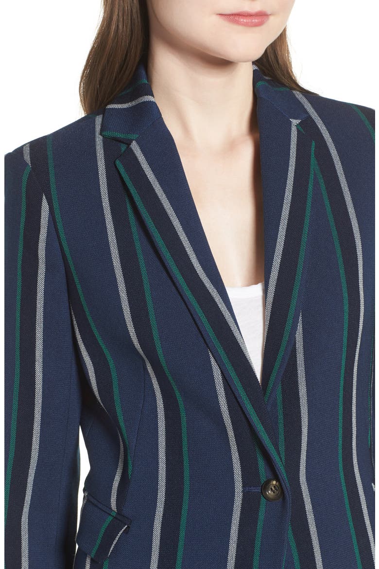 Stripe Blazer, Alternate, color, NAVY SEAFOAM