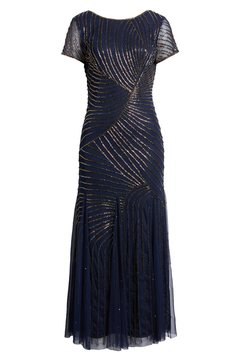 Beaded Gown, Alternate, color, NAVY 410