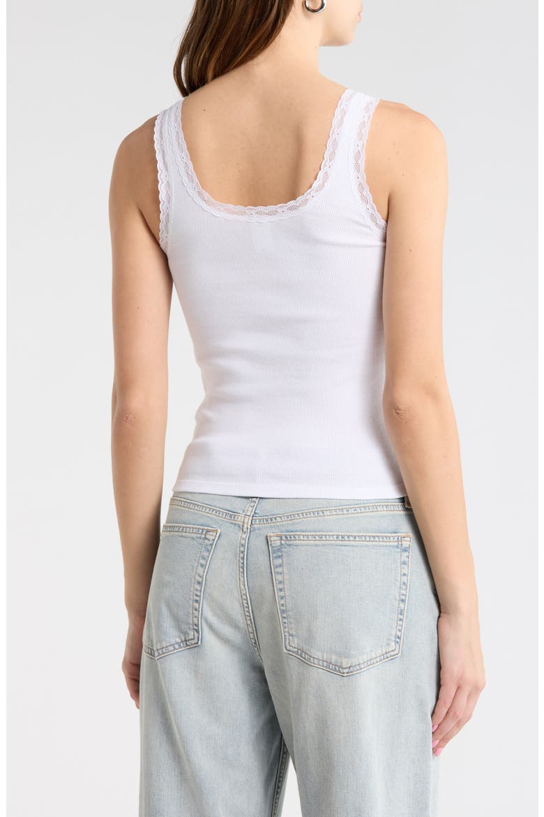 Lace Trim Tank Top, Alternate, color, WHITE