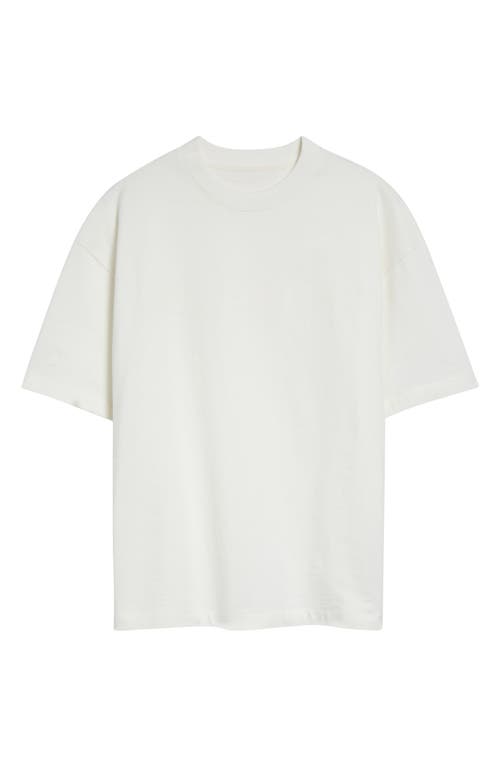 Jil Sander White Crewneck T-shirt With Tonal Logo Print On The Front In Porcelain