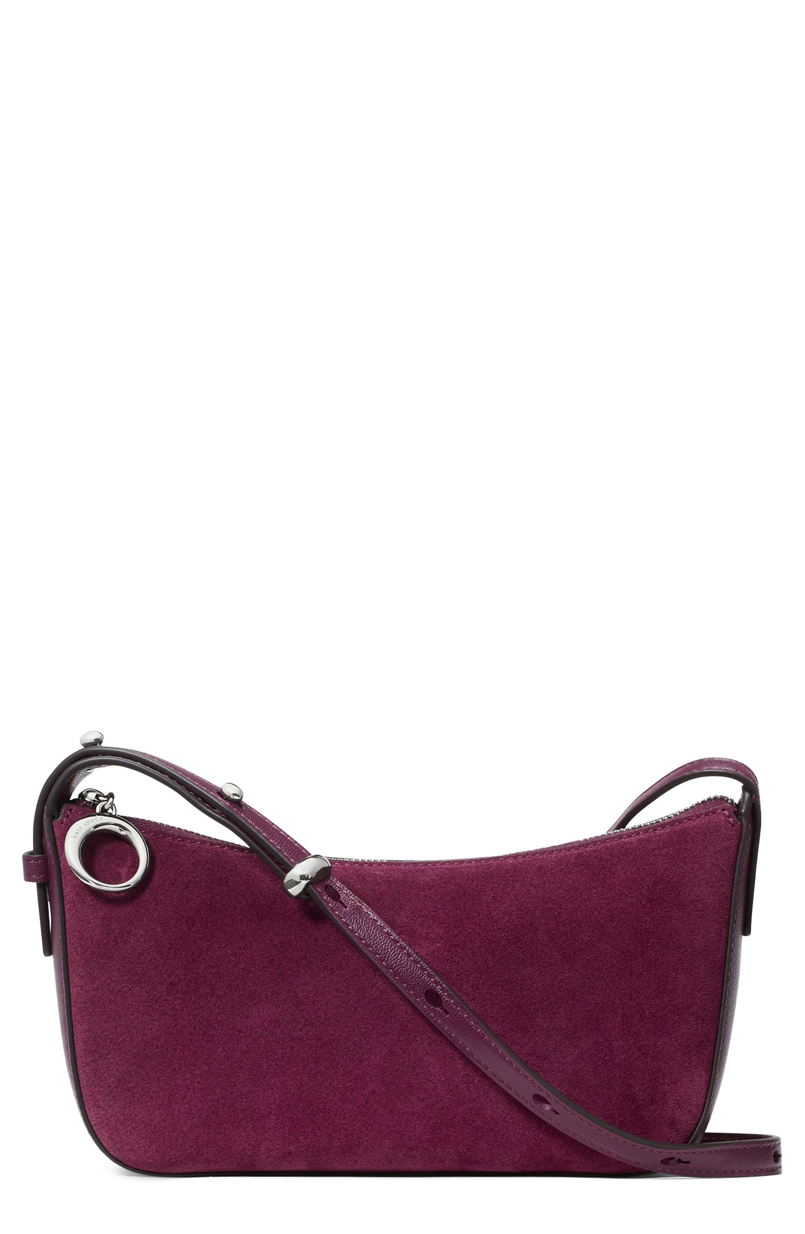 halo suede crossbody bag