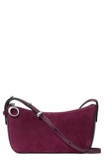 halo suede crossbody bag