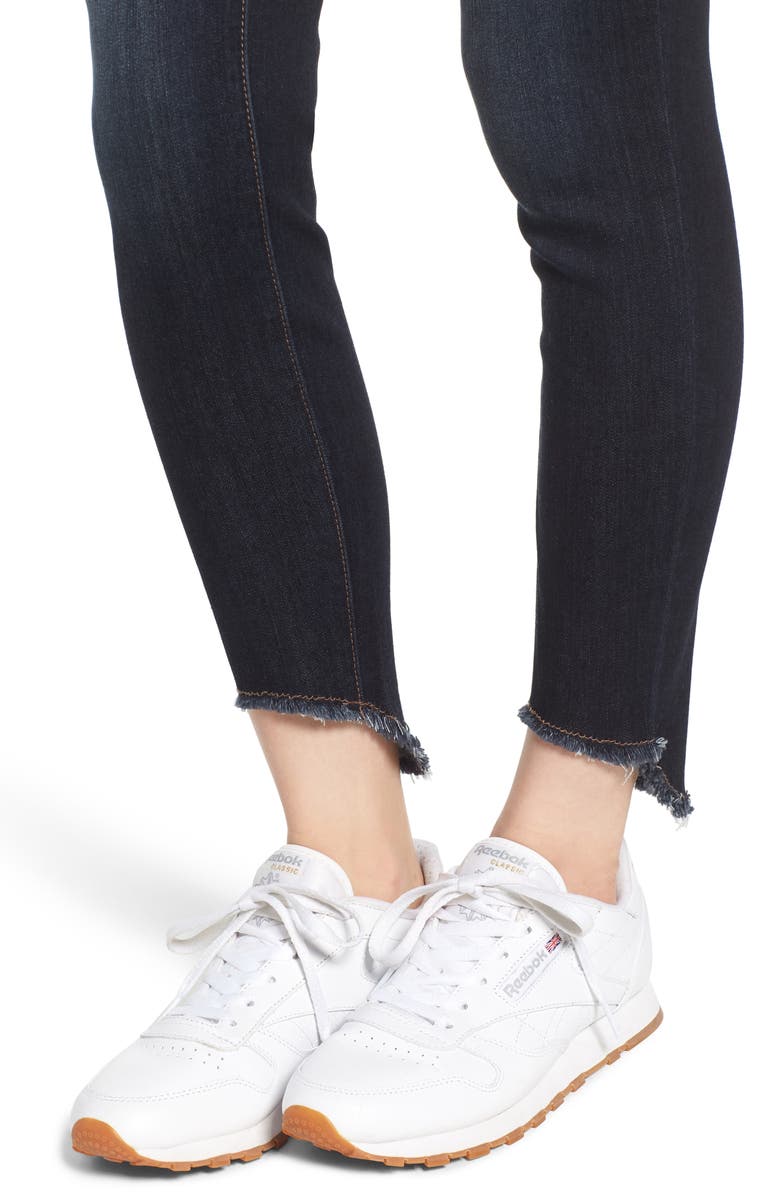 1822 Denim Frayed Curve Hem Skinny Jeans, Alternate, color, 