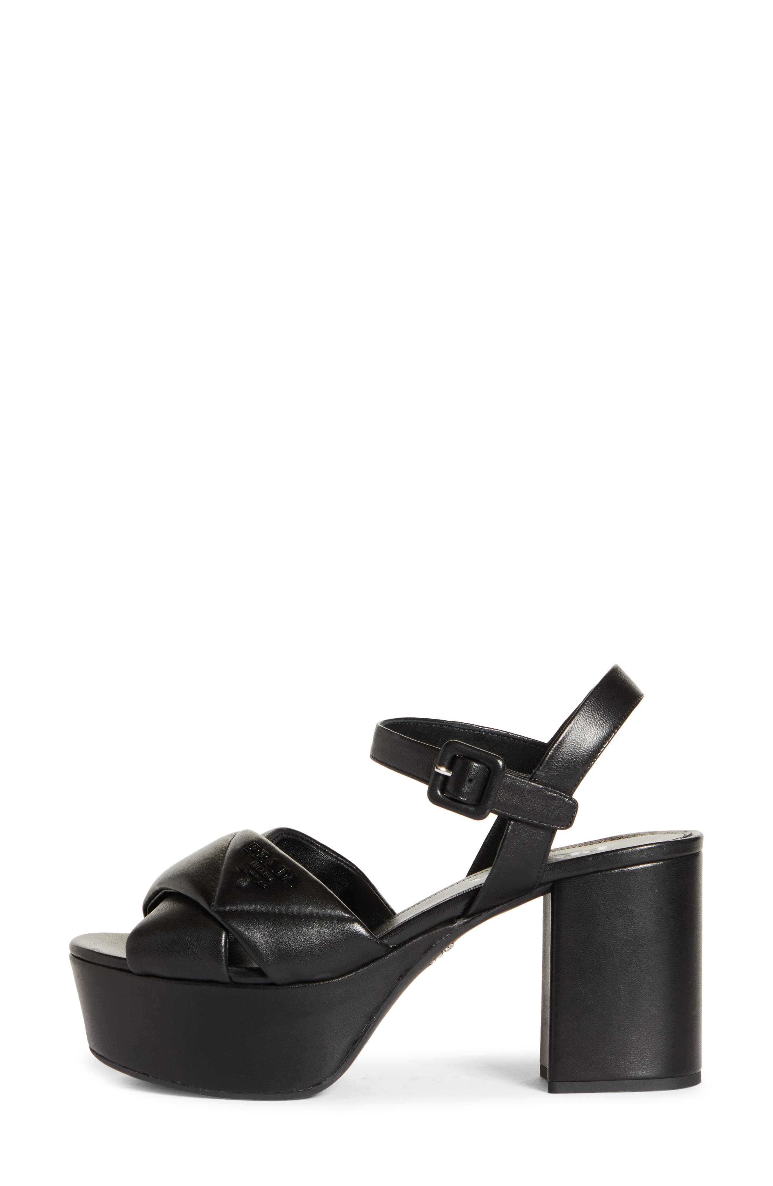 Prada Plateau Ankle Strap Platform Sandal, Alternate, color, 