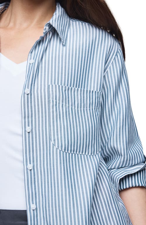 Splendid Kenna Stripe Relaxed-fit Button-up Shirt In Blue