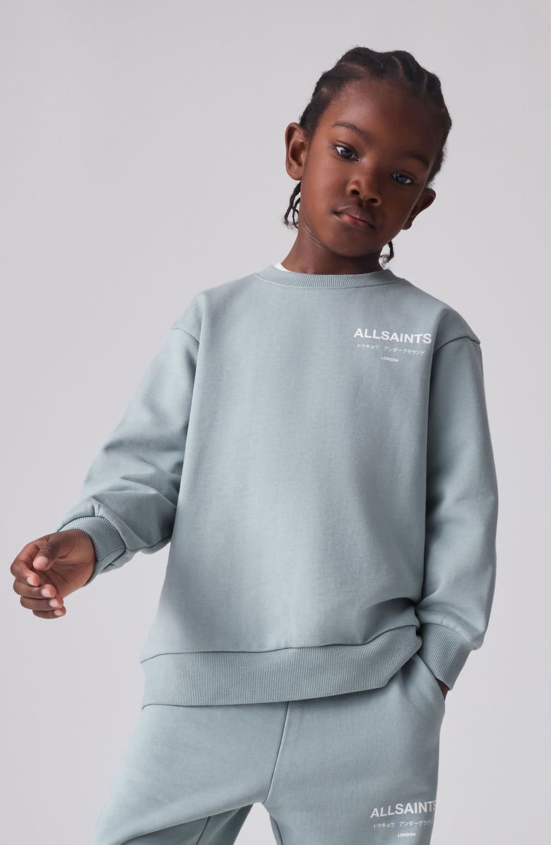 smALLSAINTS by ALLSAINTS Kids' Underground Oversize Crewneck Logo Sweatshirt, Alternate, color, 
