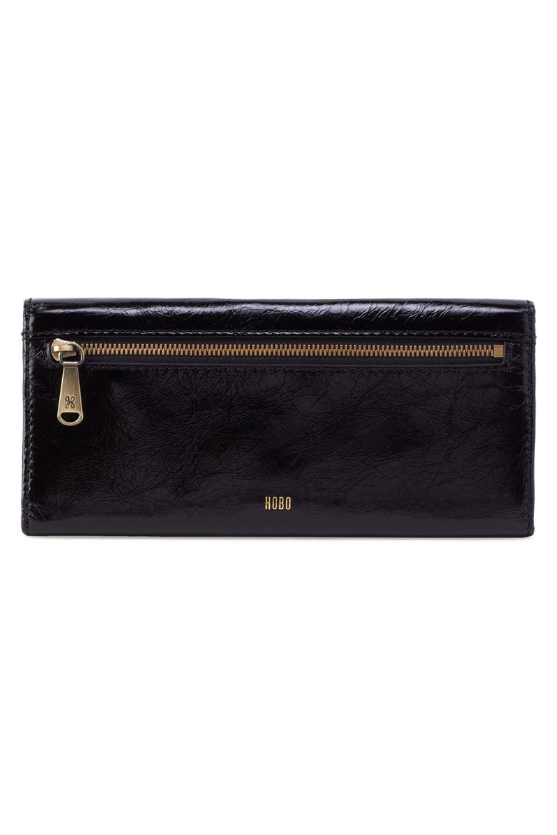 Jill Large Leather Trifold Wallet, Alternate, color, BLACK